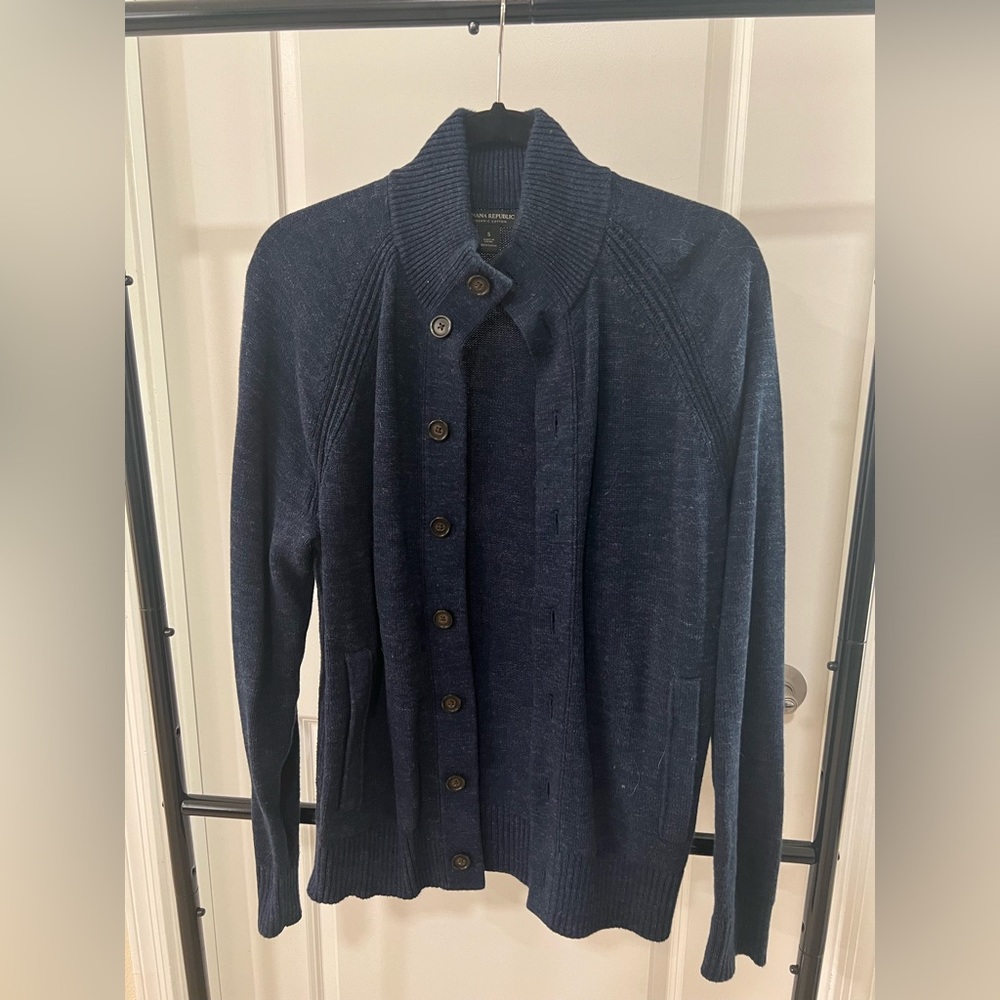 Heathered Navy Cardigan from Banana Republic
